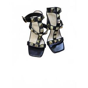90's Y2K Black Studded High Heel Sandals for Women